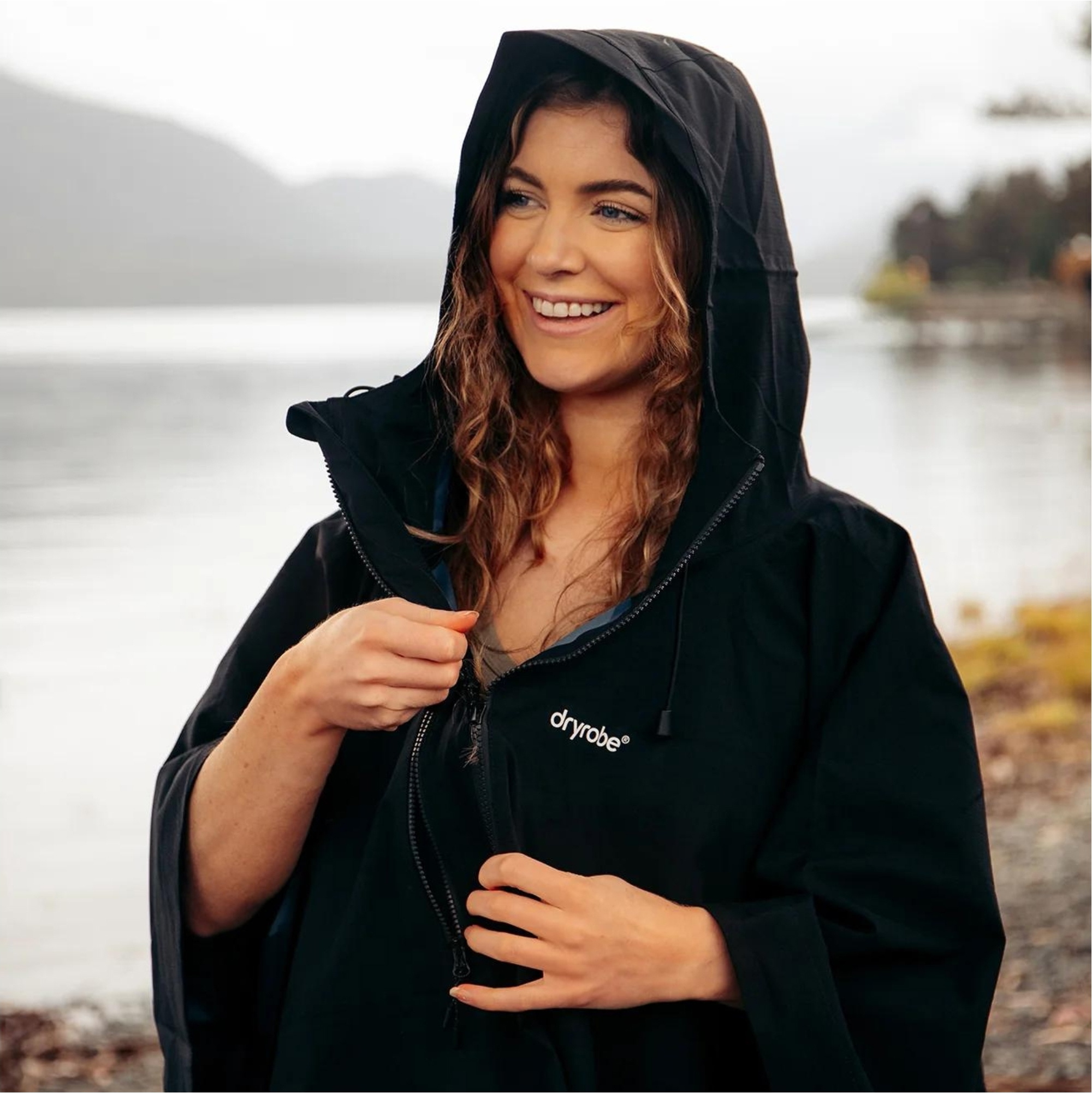2026 Dryrobe Waterproof Change Robe / Poncho DRWCRP - Black